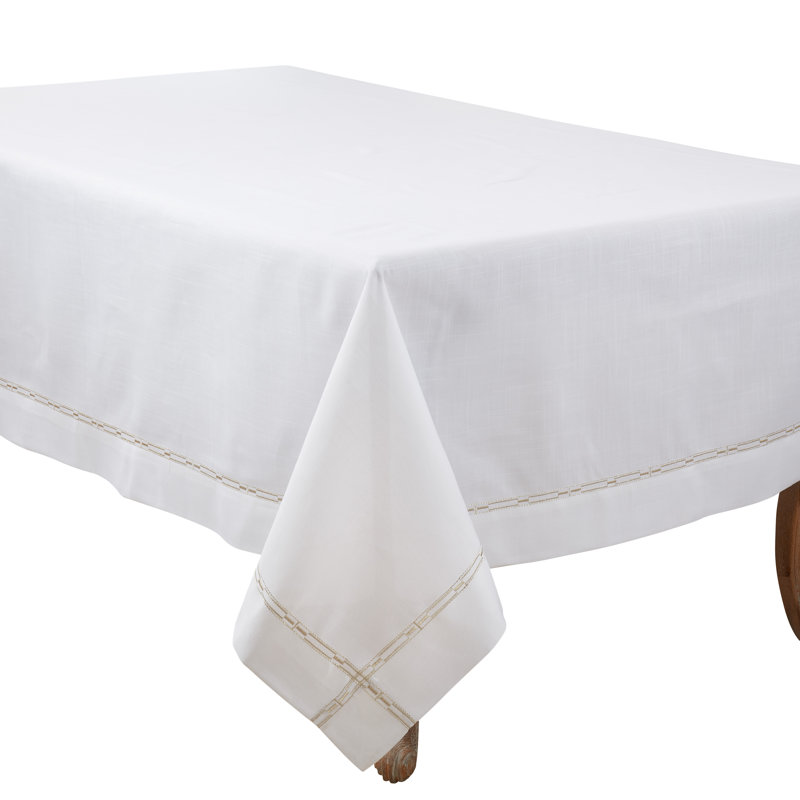 Yuritzi Rectangle Striped Polyester Tablecloth, 120" x 72"