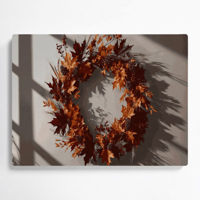 Thanksgiving Fall wreaths Brown Metal Wall Art