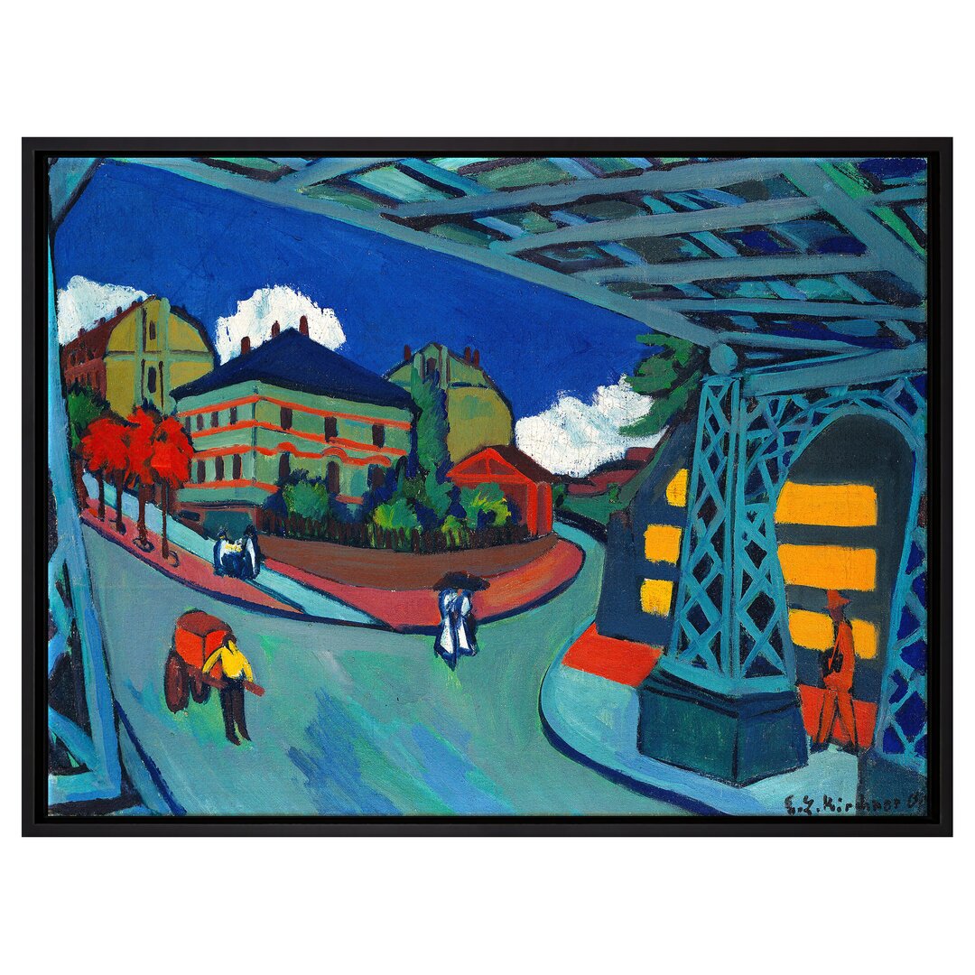 Gerahmtes Leinwandbild Railway Overpass Löbtauer von Ernst Ludwig Kirchner