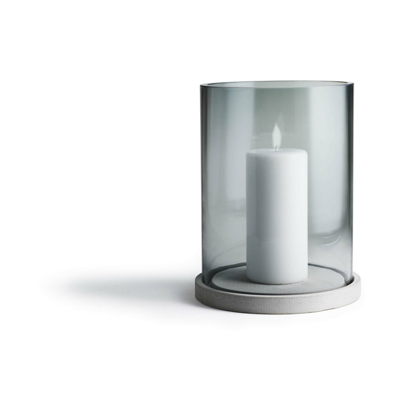 Möja Candle Lantern, Clear/Gray