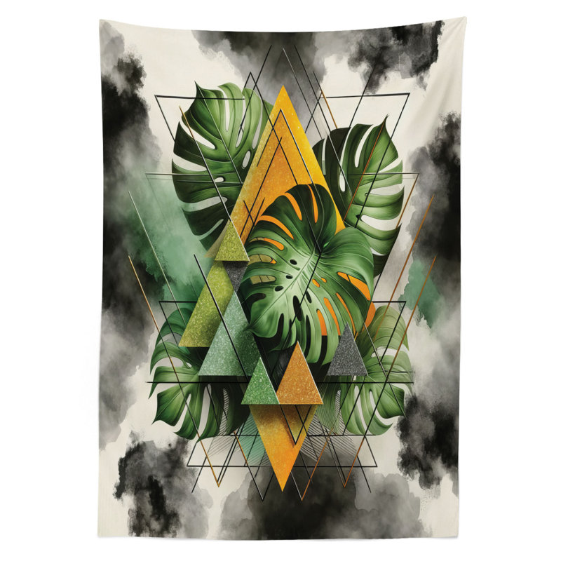 Caelen Rectangle Geometric Microfiber Tablecloth, 84" Rectangle