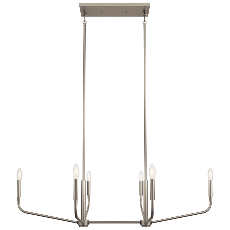  Lustre à 6 lumières, Nickel brossé