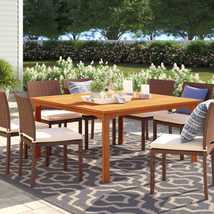 Alyisa 59'' Eucalyptus Outdoor Dining Table