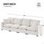 Ensemble de canapé modulaire 110 po x 30 po, canapé modulaire en chenille 4 places avec 2 coussins inclus, mobilier d'intérieur librement combinable pour le salon, appartement, bureau-1812421246