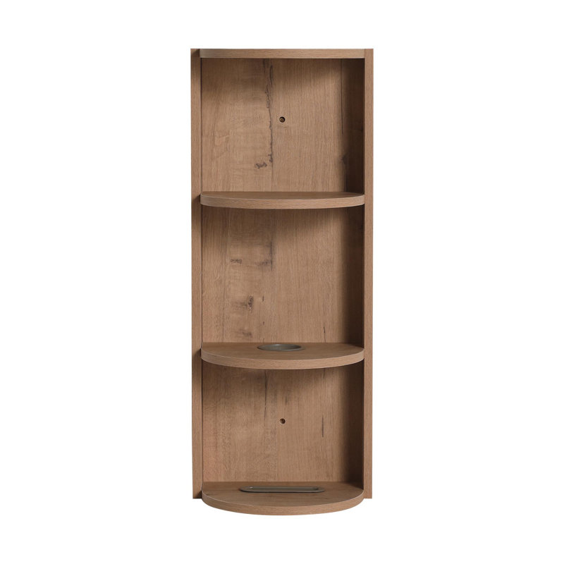 12" Bathroom Wall-Mounted Storage Rack, Float Mounting Design,(KD-Packing), Imitative Oak