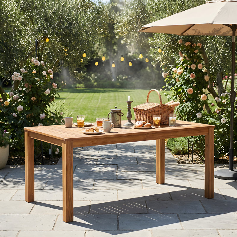 Patio Rectangular Wooden Dining Table