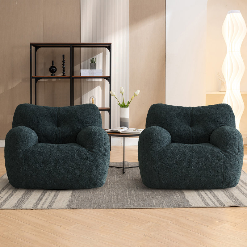 Fauteuil à billes Compression, Ours en peluche vert