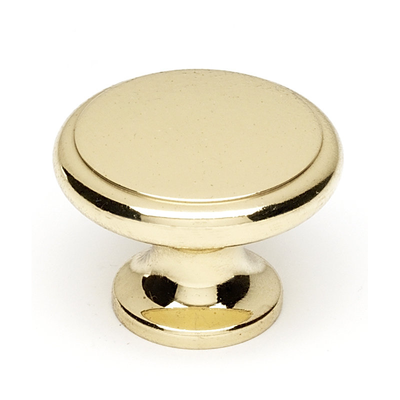 Mushroom Knob, Polished Brass
