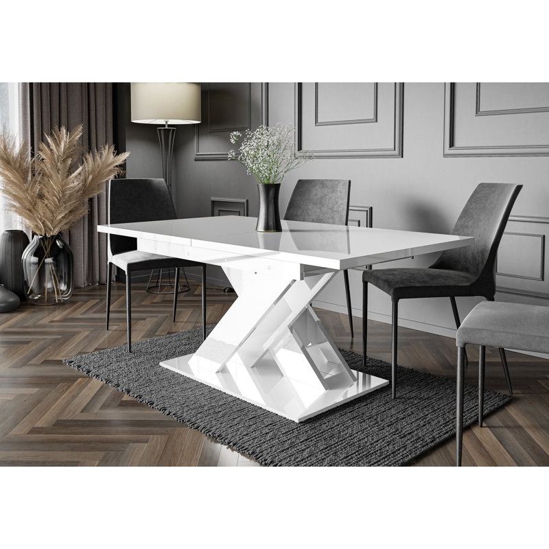 Bronx Extendable Dining Table, White Gloss