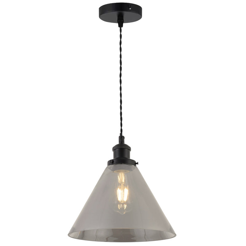 Aadhiran 1 - Light Cone Pendant, Smoked, Antique Brass