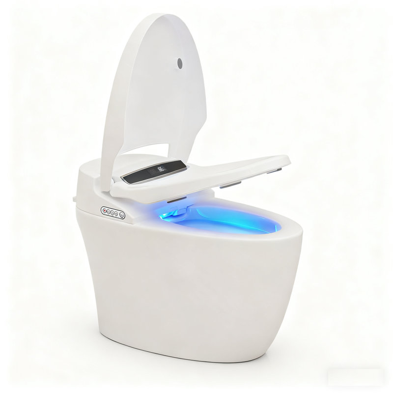 Toilette intelligente avec siège chauffant et veilleuse, couvercle / siège à ouverture automatique, ADA
