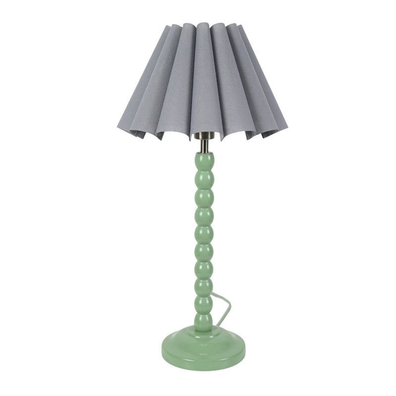 Asayo Wood Table Lamp, Grey, No, Green
