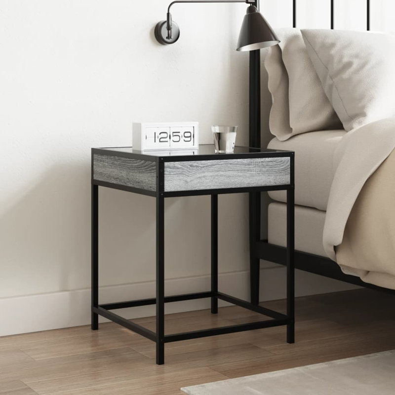 Adisan 40cm W Bedside Table, Grey Sonoma