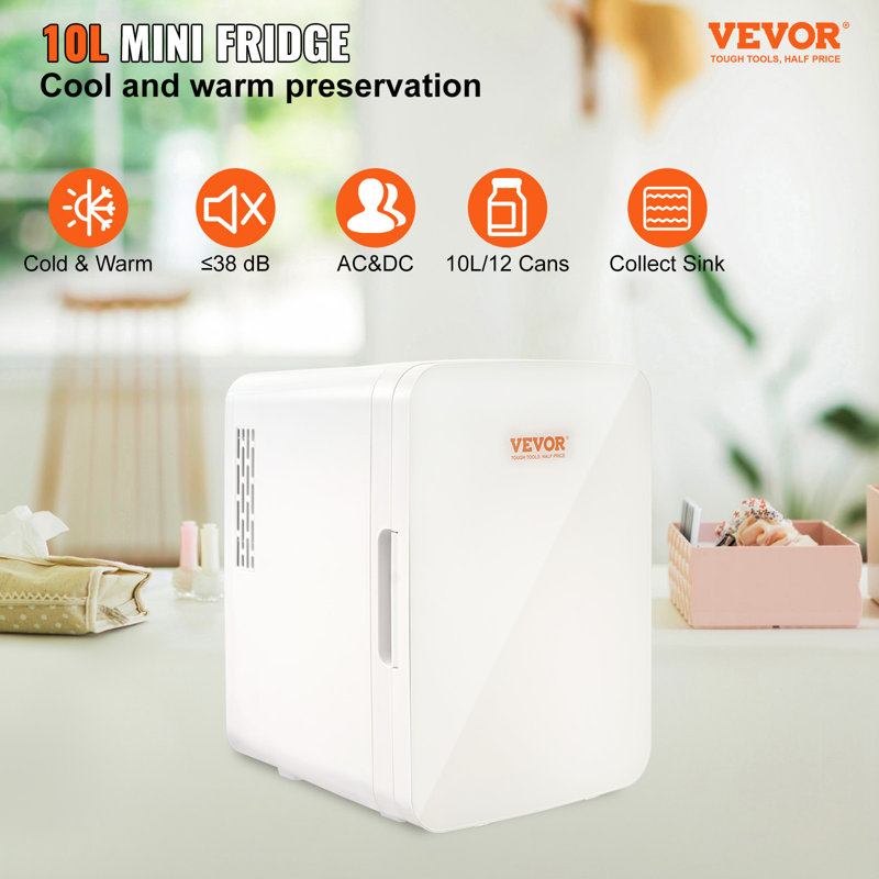 Compact White Smart 10L Mini Fridge with Handles