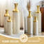 Ensemble de 3 vases à fleurs en métal doré blanc pour décoration moderne luxueuse