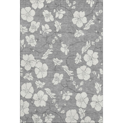Premium Machine Washable Birchview AMF1032 Floral Rug