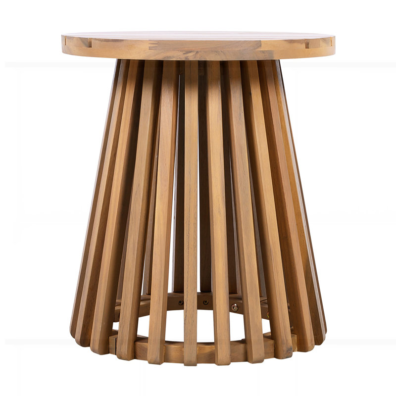 Foldable and Adjustable Outdoor Side Table, Brown
