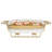 Gold - Rimmed Heated Rectangular Ceramic Buffet Server - Warm - Keeping & Fresh - Locking