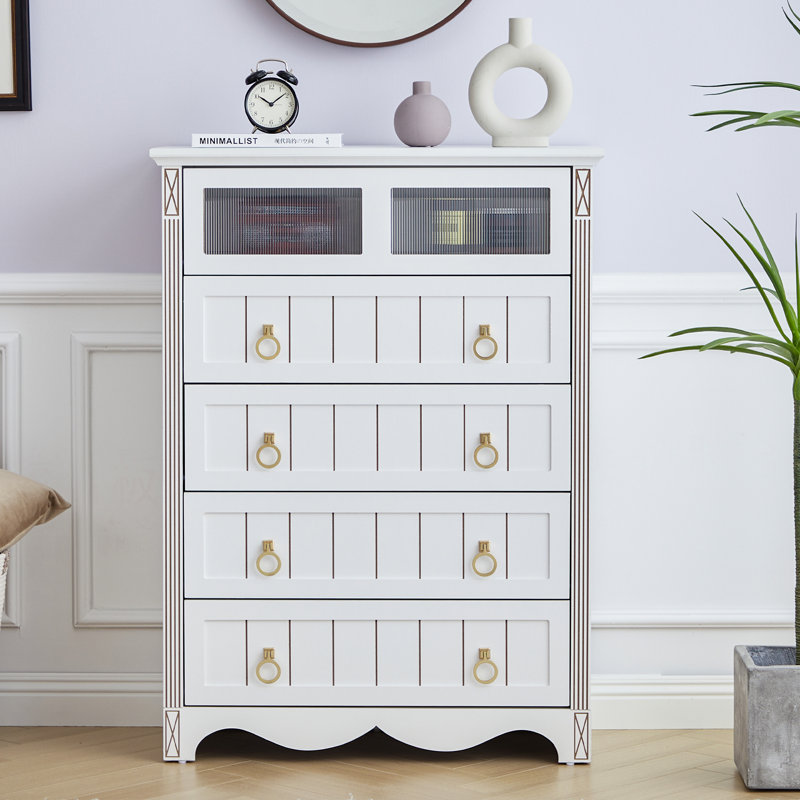  Alesha 5-Drawer Dresser, White