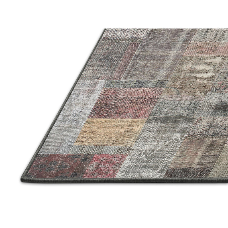 Tapis gris/noir/brun zone contemporaine, Rectangle 7 pi x 9 pi