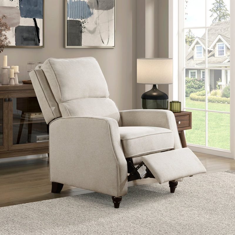 Fauteuil inclinable rembourré en tissu, Tissu beige