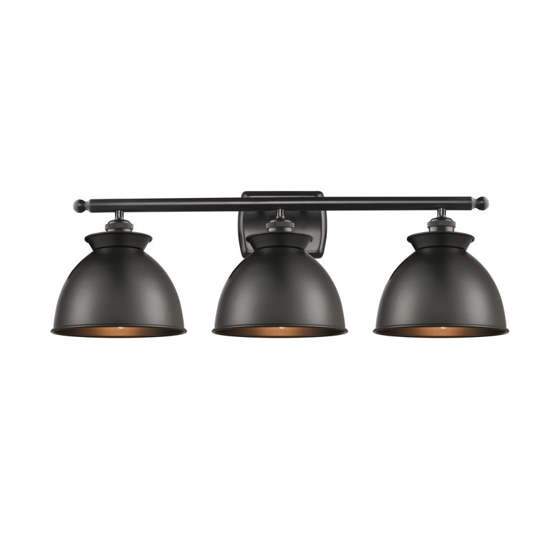 Éclairage pour meuble-lavabo à intensité variable 3 lumières Erastus, Ampoule DEL 6 watts Vinage, Noir mat, Noir mat
