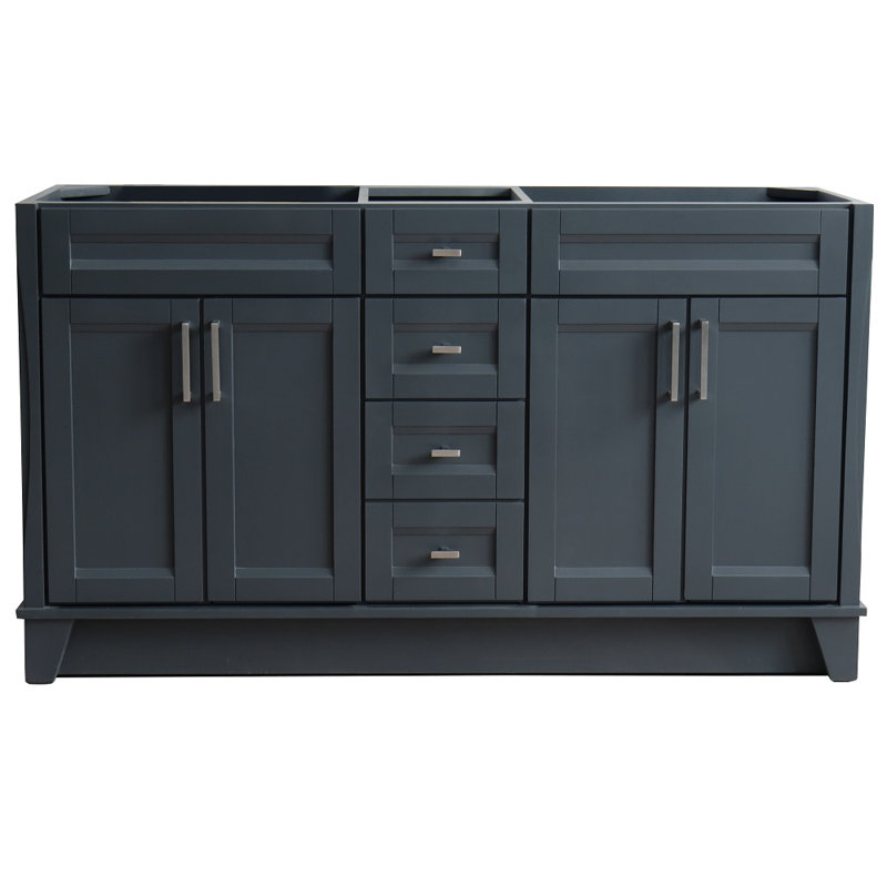 Base de meuble-lavabo double 60 po seulement, Gris foncé