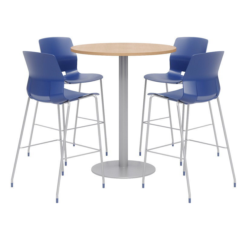 Ensemble de table de salle à manger et de chaises 42 "L, H 41 po x L 36 po x P 36 po, Érable, Marine