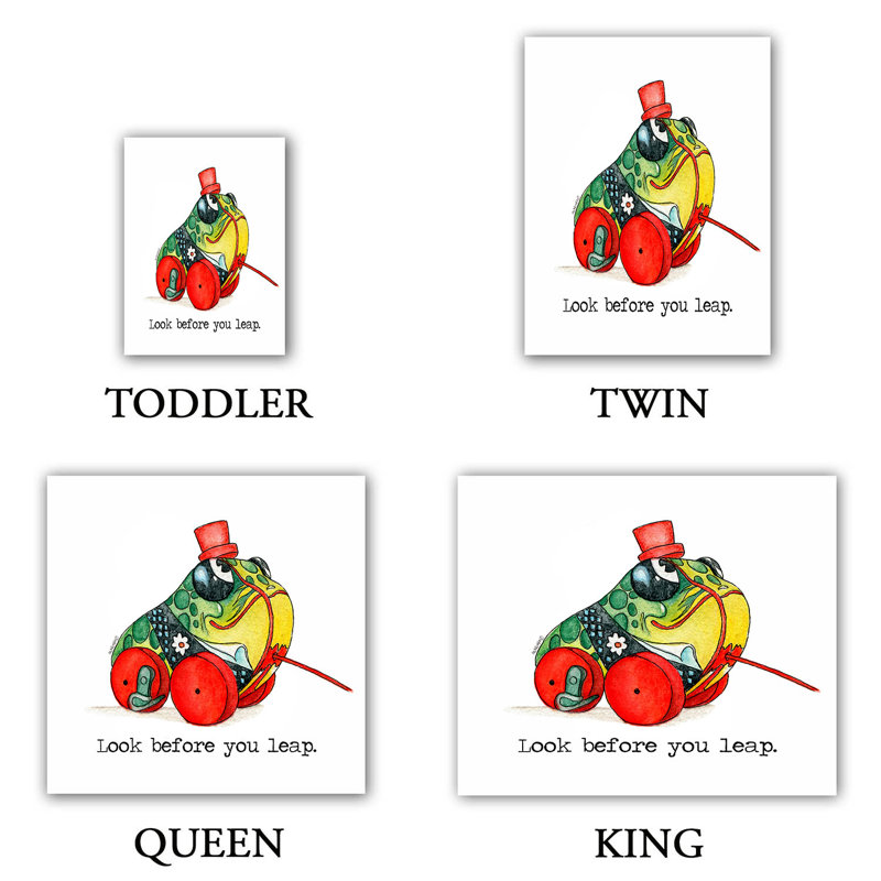 Ensemble de housse de couette à grenouille jouets, 1 housse de couette grand + 2 taies standards