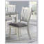 Ensemble de salle à manger 5 pièces avec 6 tiroirs et 4 chaises rembourrées au fini blanc antique pour plus de confort et de rangement-1198021889