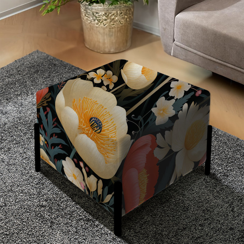 Dameir - Repose-pieds floral carré