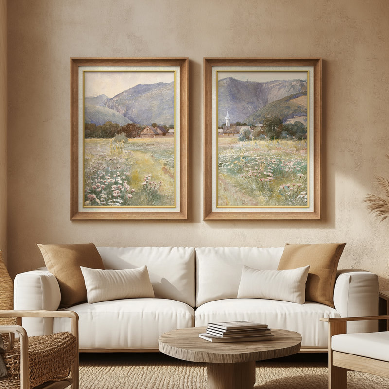 Ensemble de 2 œuvres d'art abstraites encadrées de qualité supérieure sur toile de qualité supérieure avec cadre de 26 po x 36 po