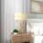 Light Brown Tews Driftwood Handmade 23" Table Lamp with Cream Linen Shade