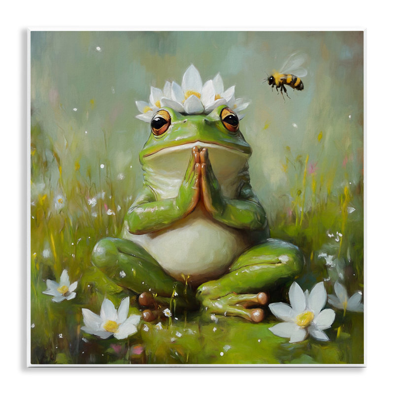 Plaque de méditation Bouddha Bull grenouille, design par Tina LeCour