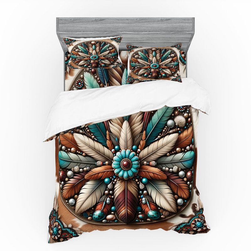 Ensemble de literie rustique Ambesonne, Housse de couette très grand lit californien + 3