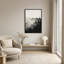 Forêt monochrome avec oiseaux - Décoration murale moderne sur toile-1855865368