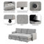 Canapé-lit modulaire avec rangement USB et 2 porte-gobelets Rogel Upholstery-1674455166