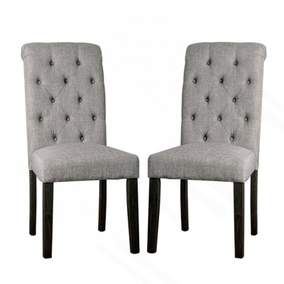 Ensemble de 2 chaises de salle à manger rembourrées en tissu 