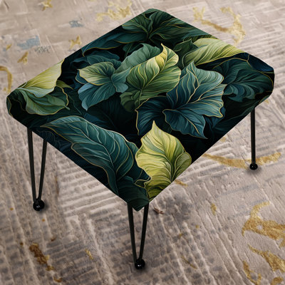 Ethereal Tropical Camouflage - Abstract Rectangle Ottoman