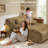 66” Oversized Upholstered Chaise Lounge, Compression Sofa Bed with Lumbar Pillow-118230823
