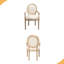 Chaise de salle à manger en bois massif de style français, ensemble de 2