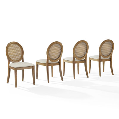 Katia 4-piece Upholstered Cane-back Dining Chair Set
