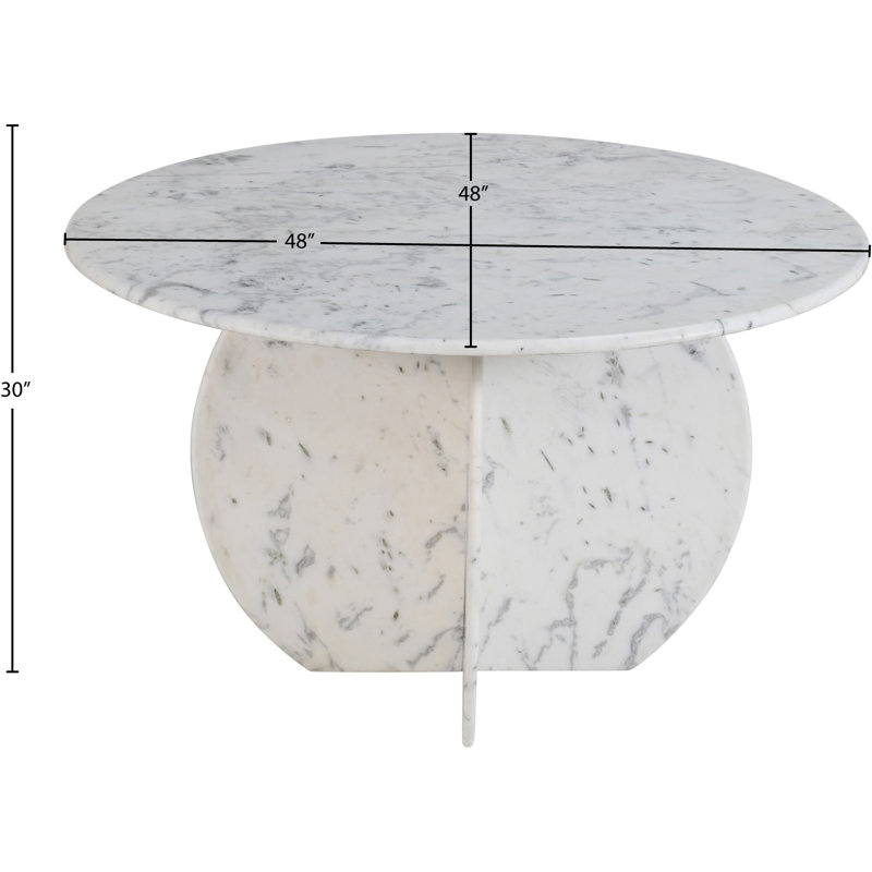 Hosni Round Marble Dining Table, White