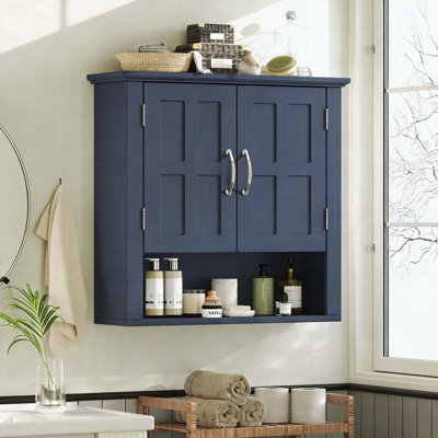 Wall-Mounted Storage Cabinet with Adjustable Shelves, Medicine Cabinet for Bathroom/Kitchen/Living Room