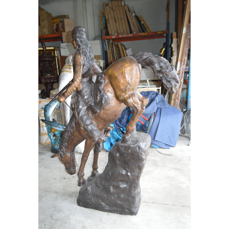 Mountain Man, Giant, By Remington Bronze Statue -  Size: 57"L x 21"W x 71"H.