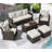 6 Pieces Patio Furniture Set Sectional Wicker Sofa Outdoor Conversation Sets With Table And Ottomans For Garden, Poolside, Backyard-1301429389-1301429390