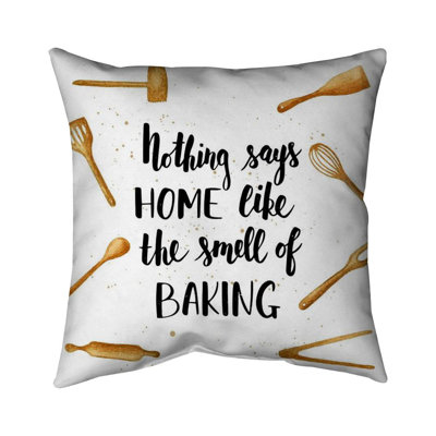 Home and baking - 18"x18" Throw pillow - Poly twill - Print on demand