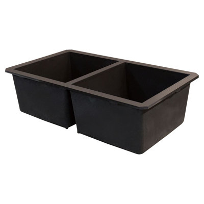 Évier de cuisine encastré double en granite Radius L 31 po x l 18,5 po Radius