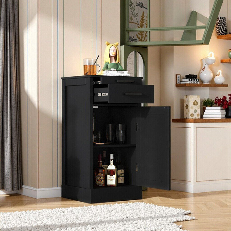 Modular Wine Bar Cabinet Buffet - 24-28-Bottle Storage