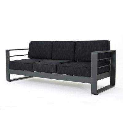 3-Seater Sofa With Metal Tray For Living Room